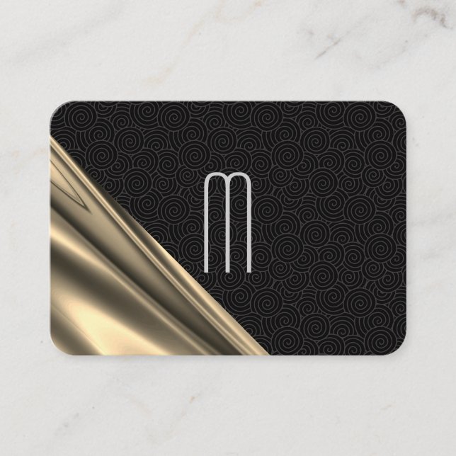 Exquisite Swirl Muster Gold Drapery Visitenkarte (Vorderseite)