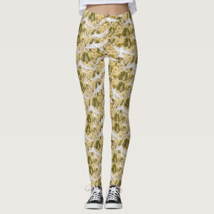 Exquisite Tauben gegen Blumenbilder Leggings
