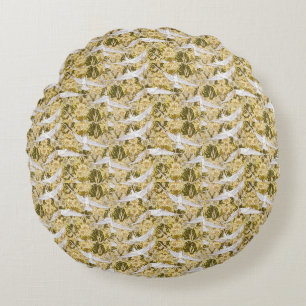 Exquisite Tauben gegen Blumenbilder Rundes Kissen