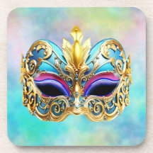 Exquisite venezianische Maske auf einem farbigen H