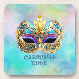 Exquisite venezianische Maske auf einem farbigen H Getränkeuntersetzer