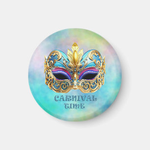 Exquisite venezianische Maske auf einem farbigen H Magnet
