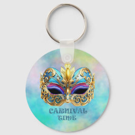 Exquisite venezianische Maske auf einem farbigen H Schlüsselanhänger