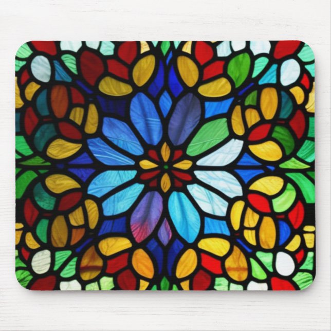 Exquisite verklebte Glas aus der Flora Elegante Mousepad (Vorne)