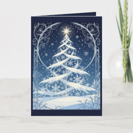 Exquisite Verzierte Weihnachts-Yule-Baum Feiertagskarte