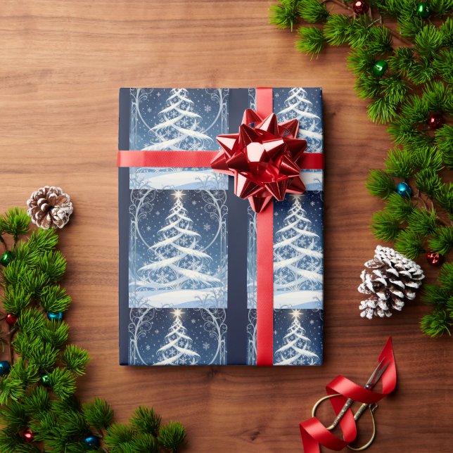 Exquisite Verzierte Weihnachts-Yulebaum Geschenkpapier (Feiertagsgeschenk)