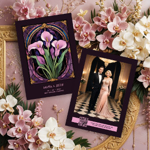 Exquisite Vintage Callas Mauve Bleiglas Foto Save The Date