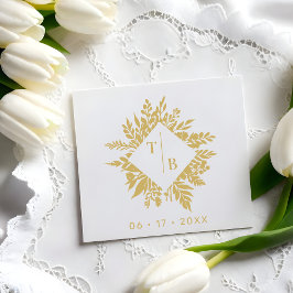 Exquisite Wedding Wildflowers Bouquet Initials Gummistempel