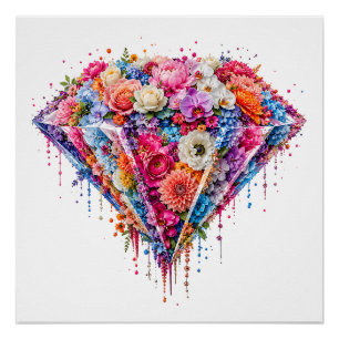 Exquisites Diamantdesign mit tropfender Kunst Poster