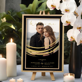 Exquisites Golden Abstrakt Geometric Shape-Foto Poster