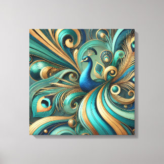 Exquisites Pfau-Design-Leinwandkunstwerk Leinwanddruck