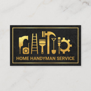 Exquisites Schwarz Texture Gold Frame Gebäude Visitenkarte