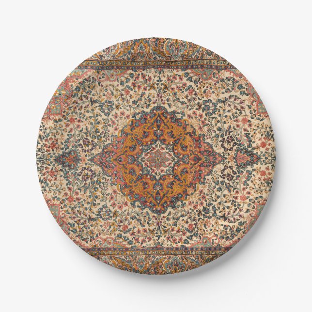Exquisites Vintages Persisches Rug-Muster Pappteller (Vorderseite)