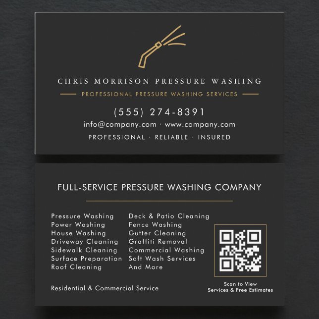 Exterior Cleaning Power Washing QR Code Visitenkarte (Von Creator hochgeladen)