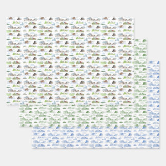 Extinct Animal Toile Wrapping Paper  Geschenkpapier Set