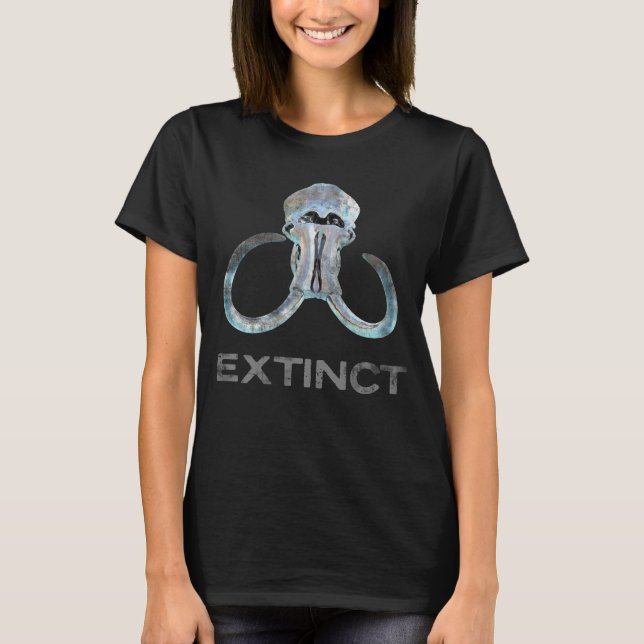 Extinct Wooly Mammoth Fossil Kopf Version 2 T-Shirt (Vorderseite)