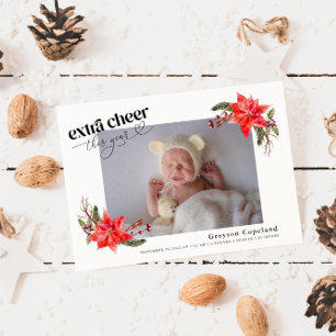 Extra-Cheer Holiday Baby Foto Geburtsankündigung Ankündigung