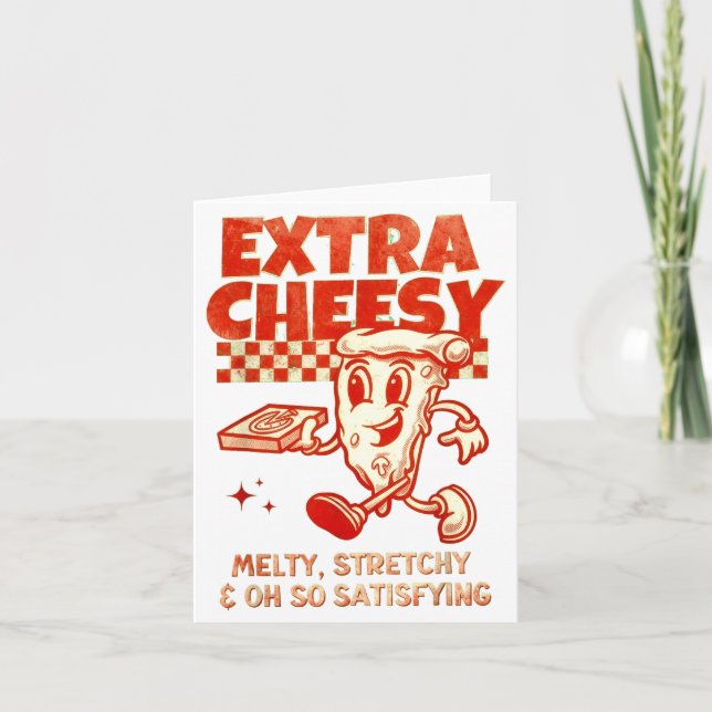 Extra Cheesy Unhinged Funny Retro Funny Adult Pran Karte (Vorderseite)
