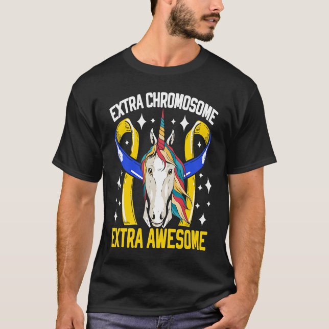 Extra Chromosome Extra Awesome Down Syndrome Unico T-Shirt (Vorderseite)