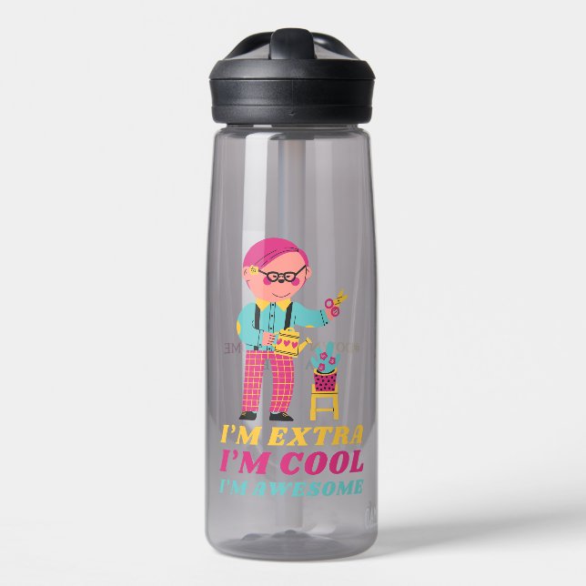 Extra Cooler Phantastischer Boy-Down-Syndrom-Sensi Trinkflasche (Vorne)