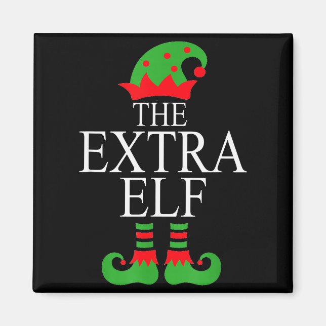 Extra Elf Family Matching Christmas Group Pajama M Magnet (Vorne)