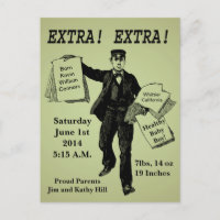 Extra! Extra! Vintage-Zeitungs-Baby-Ankündigung