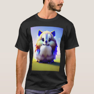 Extra Fluffige Weiße Blaue Katze Kätzchen Kaninche T-Shirt