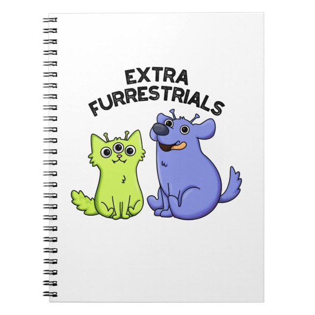 Extra Furrestrials Funny Alien Furry Pet Puff Notizblock (Vorderseite)