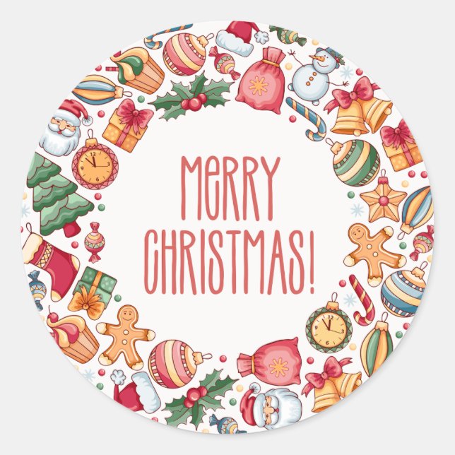 Extra Geschenke Frohe Weihnachten Runder Aufkleber (Vorderseite)