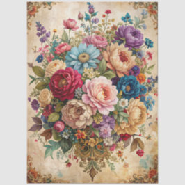 Extra große barocke farbenfrohe Florals Decoupage Seidenpapier