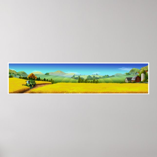 Extra große Bauernszene Panorama Art Poster (Vorne)