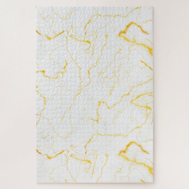 Extra große, edle Gold Glitzer Weißmarmor Puzzle (Vertikal)