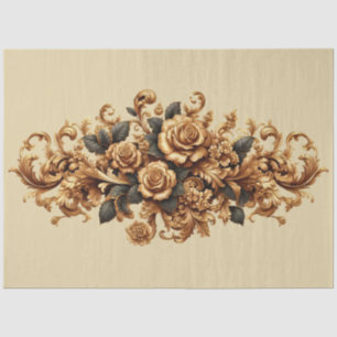 Extra große Gold Barock florale Decoupage Seidenpapier
