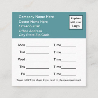 Extra große medizinische Terminierungskarten Verti Quadratische Visitenkarte