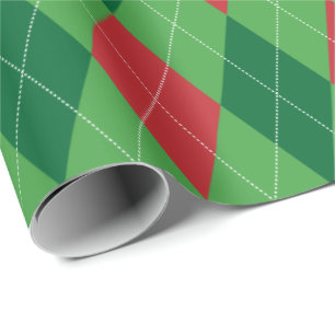 Extra große rote und grüne Argyle-Geschenkpapier Geschenkpapier