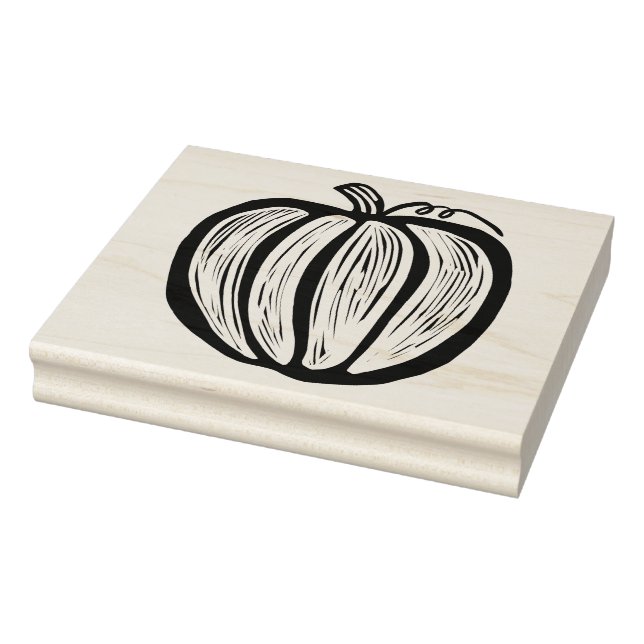 Extra große rustikale Linoschnitt Pumpkin Fall Hal Gummistempel (Stempel)