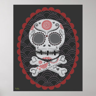 Extra großer Tag des toten Zuckerkulpteurs Kunst Poster