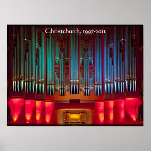 Extra großes Christchurch Town Hall Orgelposter Poster
