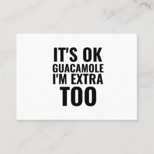 Extra Guacamole lustige Avocado vegan Visitenkarte