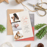 Extra Joy Foto Red Holiday Geburtsankündigung