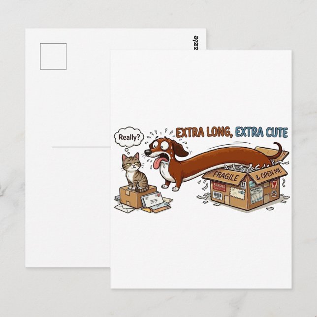 Extra langer extra süßer Dachshund Postkarte (Vorne/Hinten)