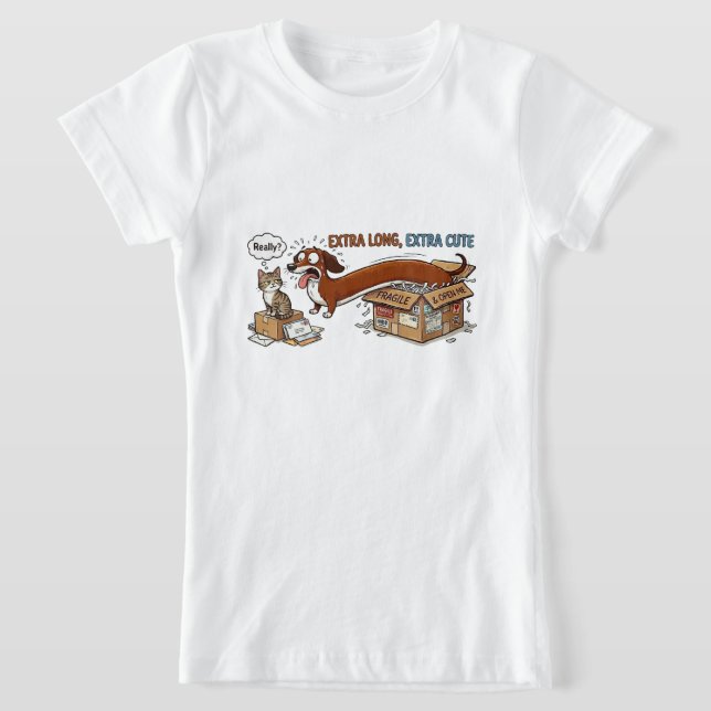 Extra langer extra süßer Dachshund T-Shirt (Ablage )