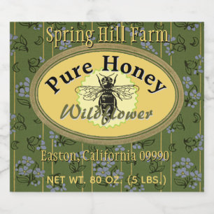 Extra Large Honey Jar & Beehive Sticker Bierflaschenetikett