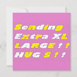 Extra Large Hugs Design rosa-gelbe Grafik Karte