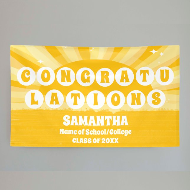 Extra Large Retro Sunshine 2025 Abschluss Banner (Von Creator hochgeladen)