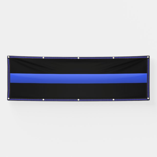 Extra Large Star Trimmer Thin Blue Line Banner (Horizontal)
