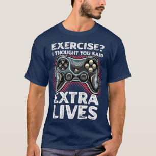 Extra Leben Lustiger Videospiel-Controller Retro J T-Shirt