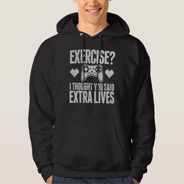 Extra Live Video Game Controller Retro Gamer Boy Hoodie (Vorderseite)