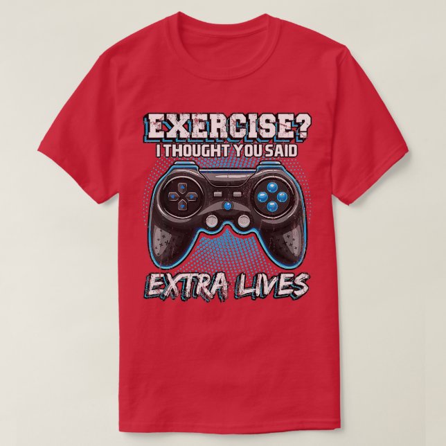 Extra Lives Funny Video Game Controller Retro Boy T-Shirt (Design vorne)