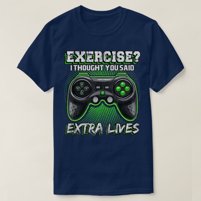 Extra Lives Funny Video Game Controller Retro Boy T-Shirt (Design vorne)